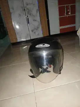 Jual cepat helm merk MLA JS warna hitam ukuran L SNI busa tebal