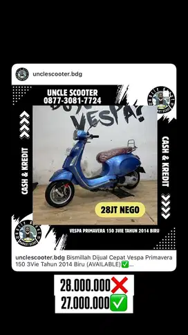 Vespa Primavera 150 3Vie Tahun 2014 Biru