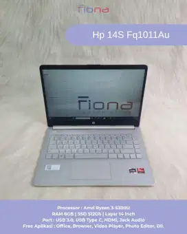 hp 14S Fq1011AU| Amd Ryzen 3| 5.300U| Ram 8Gb| SSD 512gb