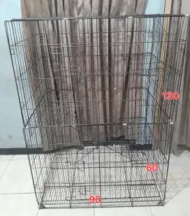 Kandang besi lipat jumbo 3 tingkat ukuran 90x60x130