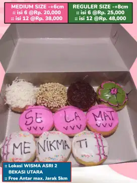 Donat medium perbox 38,000 isi 12pcs