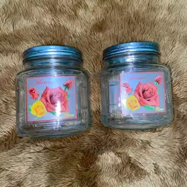 Sepasang Toples Bunga Silver - Isi 2 pcs