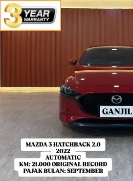 [ KM 21.000 ORIGINAL ] MAZDA 3 HATCHBACK SKYACTIVE 2.0 AT 2022