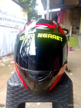 Helm zeus 811 Uk.L Merah + Intercome