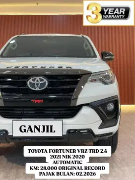 [ KM 28.000 ORIGINAL ] TOYOTA FORTUNER VRZ TRD 2.4 AT 2020
