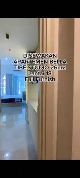 Disewakan Apartemen Bella Pakuwon City Mall studio Full furnished