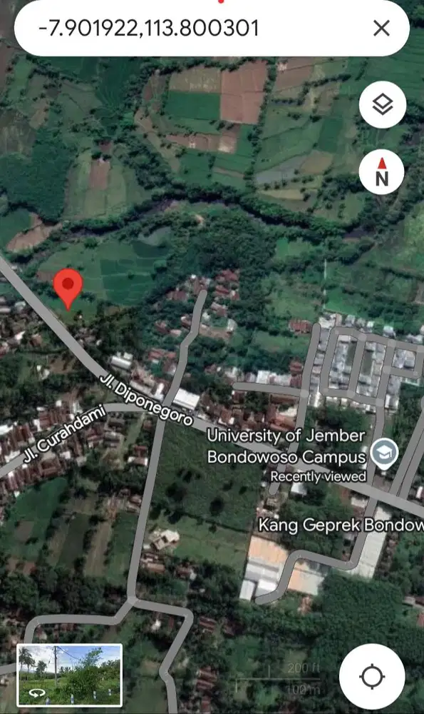 Dijual tanah dekat Universitas Negri Jember (UNEJ) cab.Bondowoso