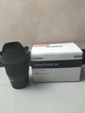 Lensa Sigma 16mm F1.4 Fullshet Box Lengkap Mulus