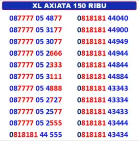 Nomor cantik XL 777777 harga mulai 99ribu