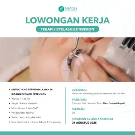 LOWONGAN KERJA TERAPIS EYELASH EXTENSION
