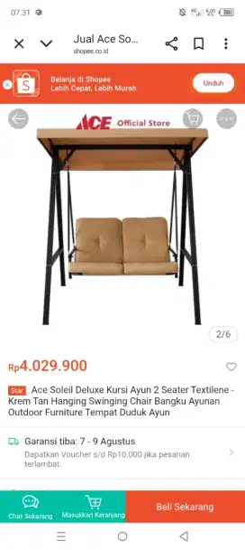 Ayunan besi deluxe swing 2 seater