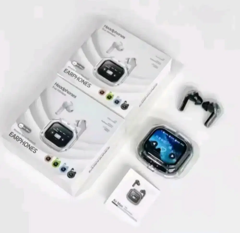 Headseat tws earphone AI lcd display black