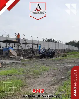 Jasa pagar beton bangun gudang