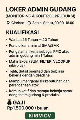 LOKER ADMIN GUDANG FURNITURE