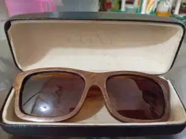 kacamata kayu asli + tempat kacamata