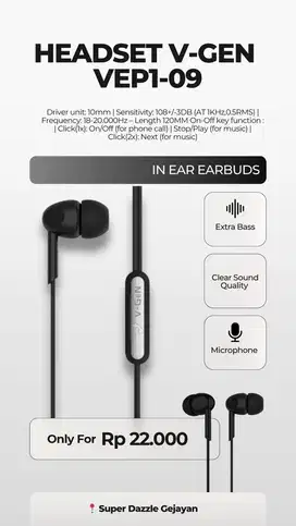 V-GEN VEP1-09 Headset