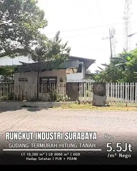 TERMURAH* *Dijual Gudang Hitung Tanah*  *Rungkut Industri, Surabaya*