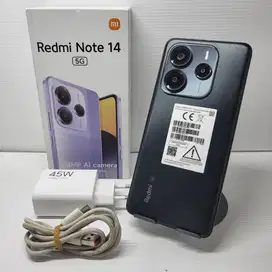 LIKE NEW XIAOMI REDMI NOTE 14 5G 8/256 BLACK LENGKAP NO MINUS