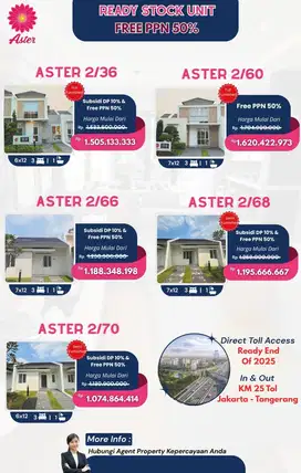 Jual Rumah Baru 3 kamar Tidur Paramount Petals Subsidi 10% + Free PPN