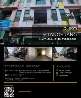 Dijual Ruko Dewi Sartika Komplek Ruko Ciputat