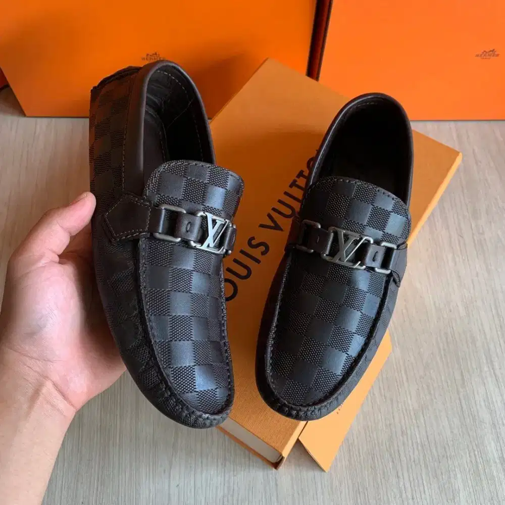 Louis Vuitton Hockenheim Moccasin Mens loafers works shoes sepatu 39.5