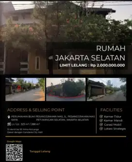 Dijual Rumah Bumi Pesanggrahan Mas Petukangan Selatan