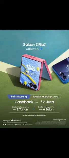 Galaxy Z Flip 7 256 GB cicilan mulai dari 1.4jt an