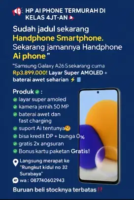 New Samsung galaxy a26 | Ram 16 | internal 256 | cicilan dp 0% bunga 0