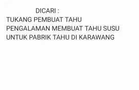 LOWONGAN TUKANG TAHU