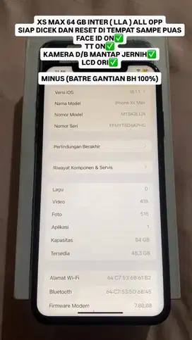 Xs max 64 all op