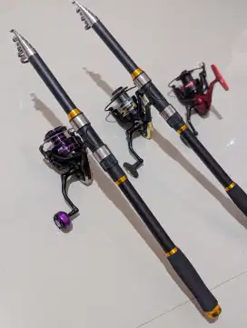 Joran 3 meter set Reel besi 7000 Metal Grip