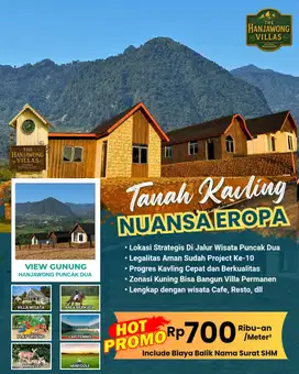 The hanjawong villas kavling bernuansa Eropa di jalur puncak 2 bogor
