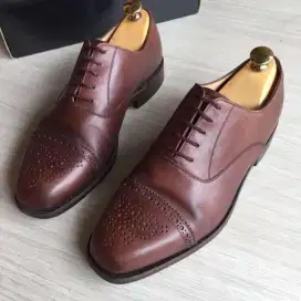 Bally Cap Toe Leather Brogue Work Formal Shoes Mens Pria Sepatu 42