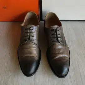 Doucal's Crocodile Leather Skin Work Casual Dress Shoes sepatu 41