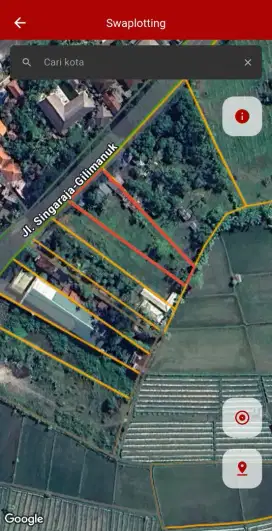 Tanah di lovina pinggir jalan provinsi desa kaliasem