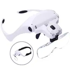 Helm Reparasi Kacamata Pembesar 5 Magnifier 2 LED