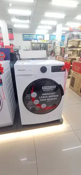 Cicilan mudah Mesin Cuci Sharp 8kg 200watt inverter pakai Home Credit
