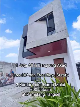 Rumah Pamulang Dekat Kantor Walikota Tangsel Free Biaya Surat2 SHM