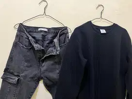 ZARA MAN sweter & jeans cargo