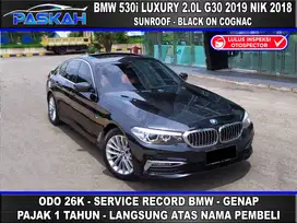 Odo=26k PAJAK=1Tahun Bunga=5% BMW 530i G30 LUXURY 2019 NIK 2018
