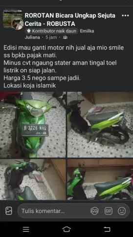 Yamaha Mio smile SS pajak mati
