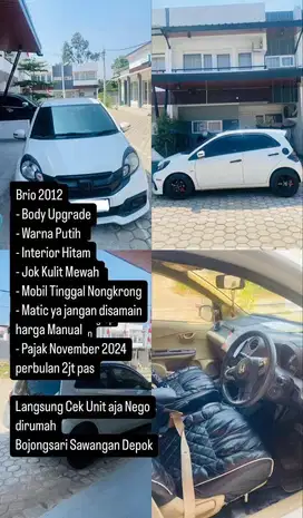 Honda Brio 2012 Putih Matic Murah