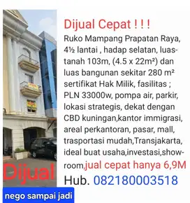 Jual segera ruko Mampang prapatan raya