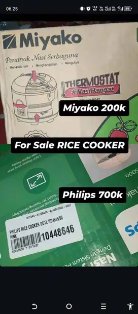 Jual Cepat Rice Cooker Philips dan Miyako masih baru