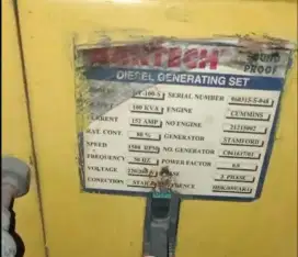 DIJUAL GENSET HARTECH 100 KVA BEKAS