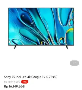 SONY GOOGLE TV 4K 75 INCI