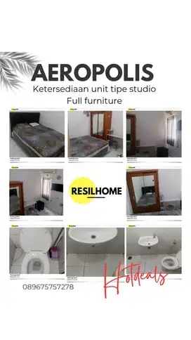 Sewa perbulan termurah apartemen Aeropolis AR1 tower A bandara Soetta