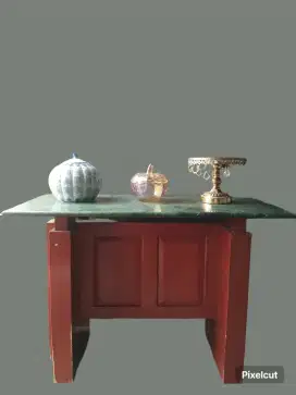 Meja jati marmer