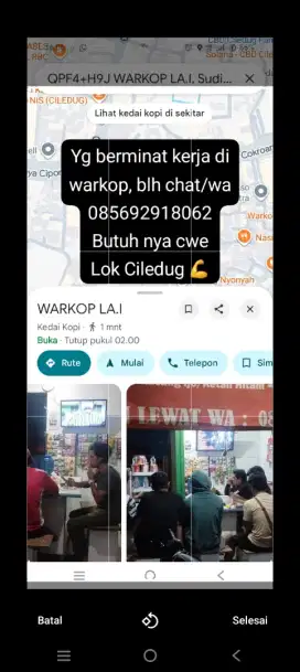 Mencari karyawan jaga warkop