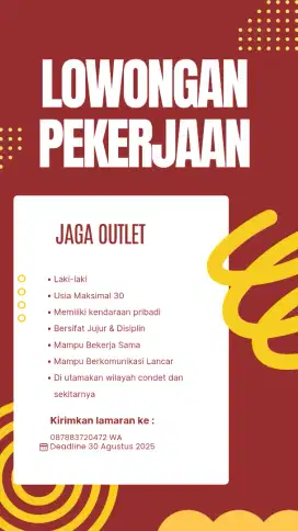 Lowongan kerja Jaga Toko Condet Batu Ampar 1